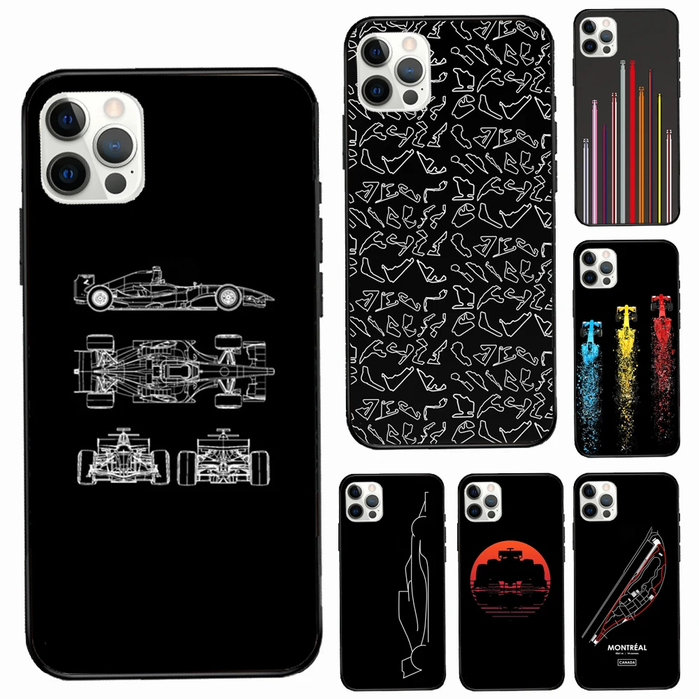 Minimalist F1 Circuit Coque Phone Case For iPhone 12 13 Pro Max 11 14 Pro XS MAX 6 6S 7 8 Plus 5S SE 2020 X XR Cover