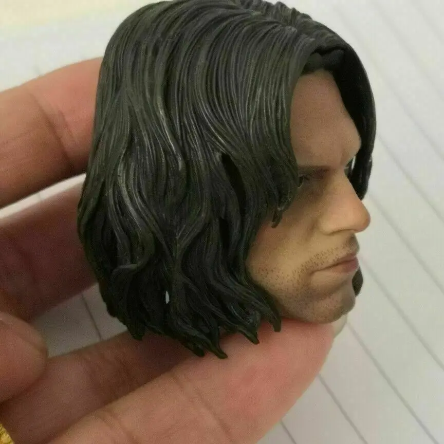 1/6  Head Sculpt Bucky James Winter Soldier F12'' Male Figure Model  Soldier Star Carving Doll