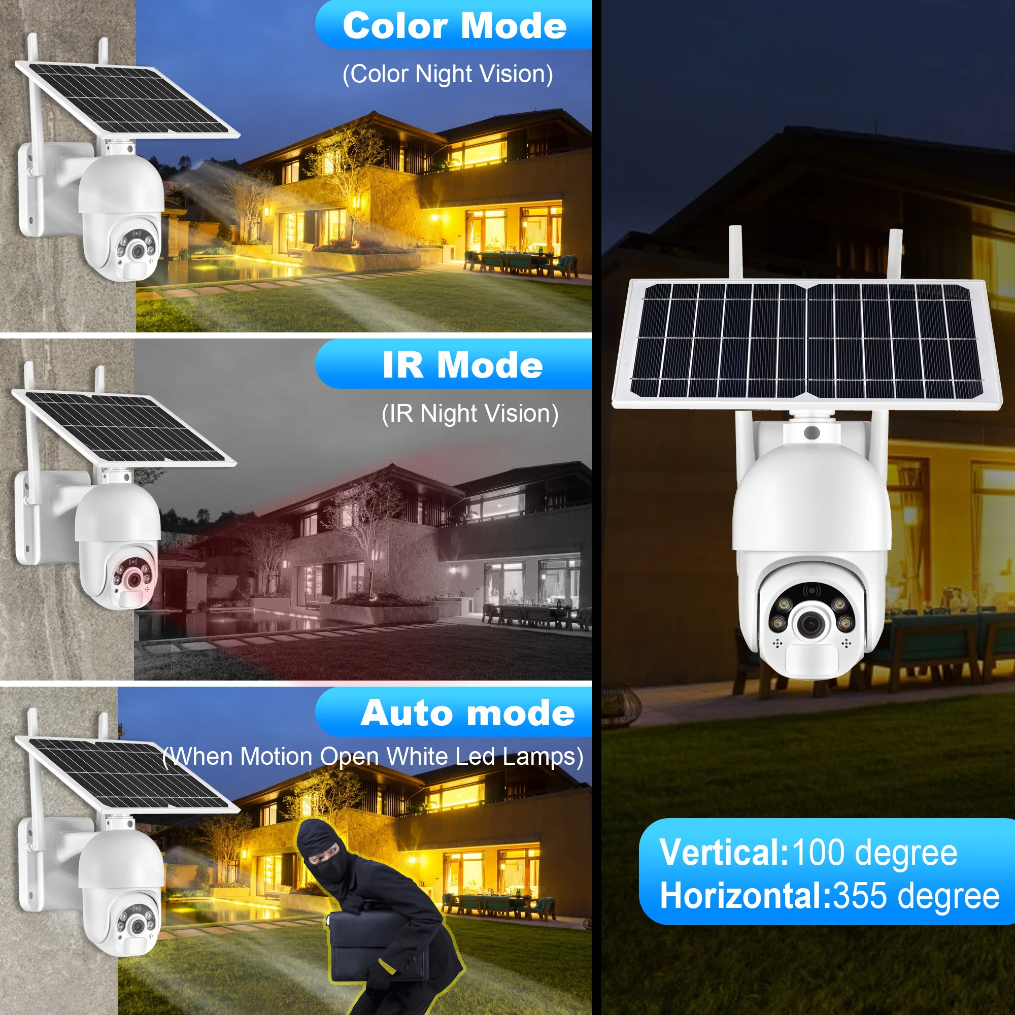 Imagem -06 - Gadinan-segurança Solar Câmera ip Ptz 4g Wifi 1080p ao ar Livre sem Fio Áudio Bidirecional Vigilância Pir Cctv Detecção de Movimento