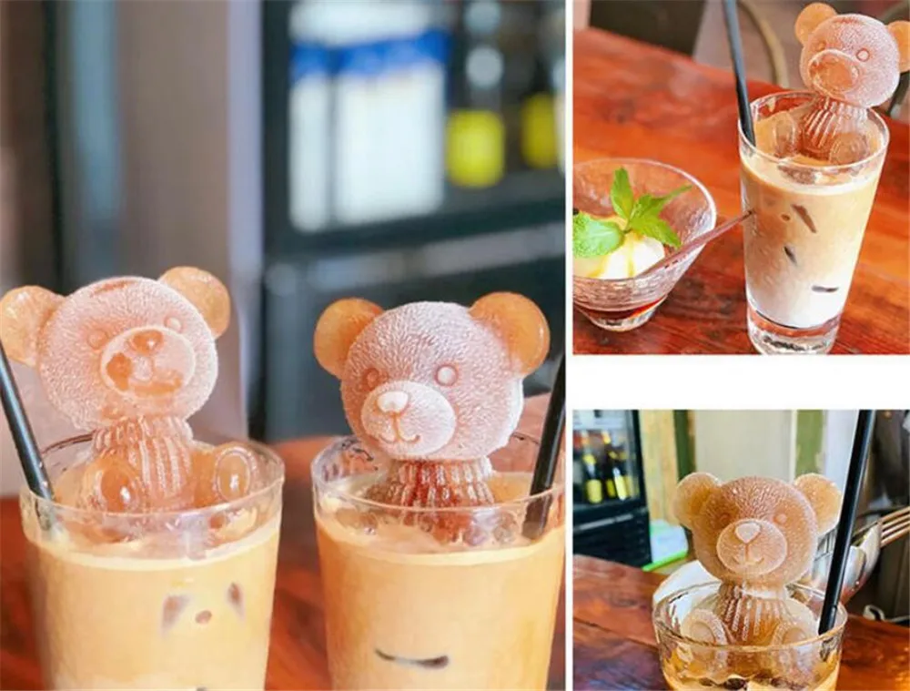 

Hot 100pcs/lot Ice Cube Maker Little bear dogShape Tray Ice Cream Tool Whiskey Wine Cocktail Ice Cube