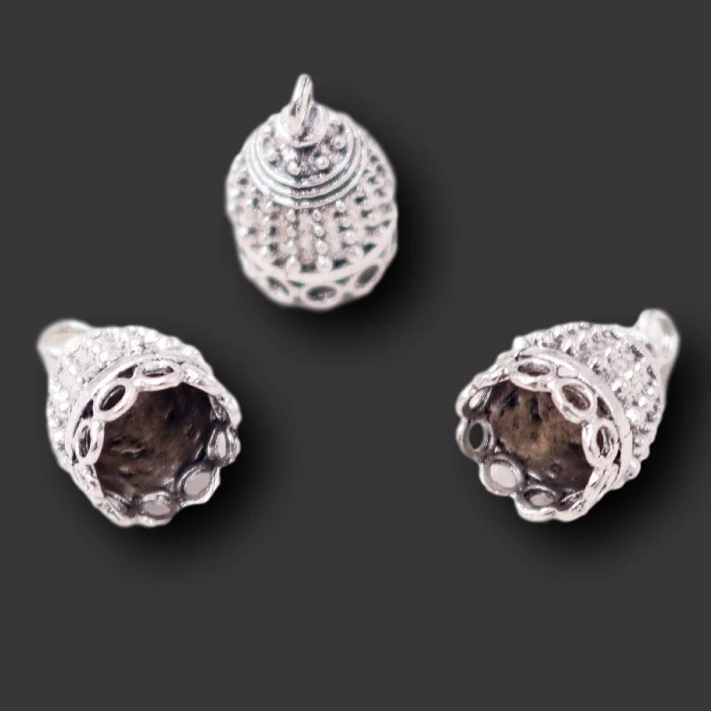 10 قطعة الفضة مطلي ثلاثية الأبعاد بورما بوذا معبد موصلات أقراط سوار شرابة قبعة لوازم Charms بها بنفسك السحر لصنع المجوهرات الحرف #4