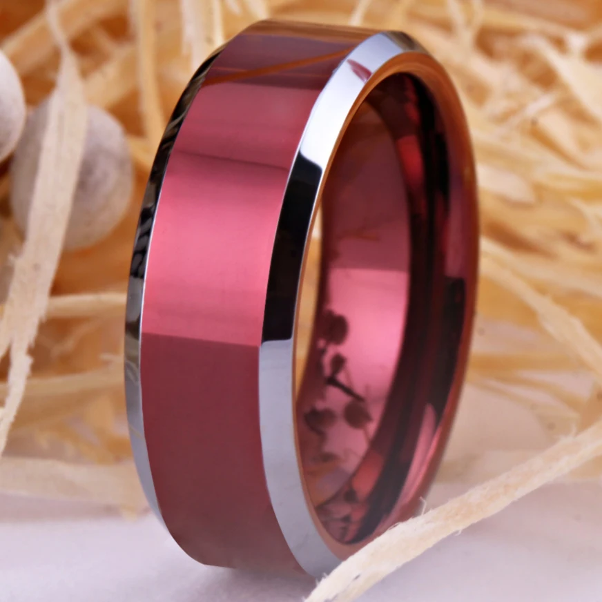 Classic Red Tungsten Rings New Ring For Men Wedding Anniversary Gift Rings For Women Classic Men\'s Ring Red Tungsten Ring