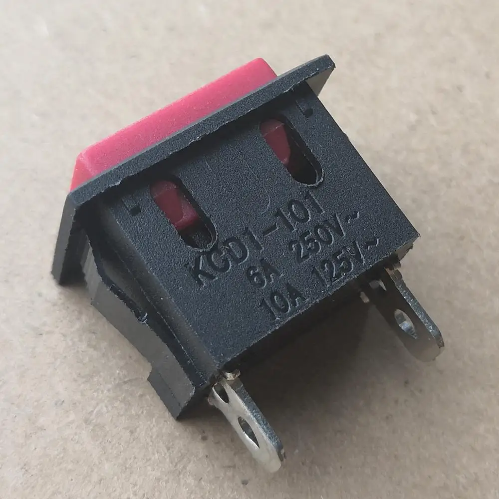 

Momentary Pushbutton Switches for Vacuum Cleaner 2Pins Red KCD1-101, 6-Pack