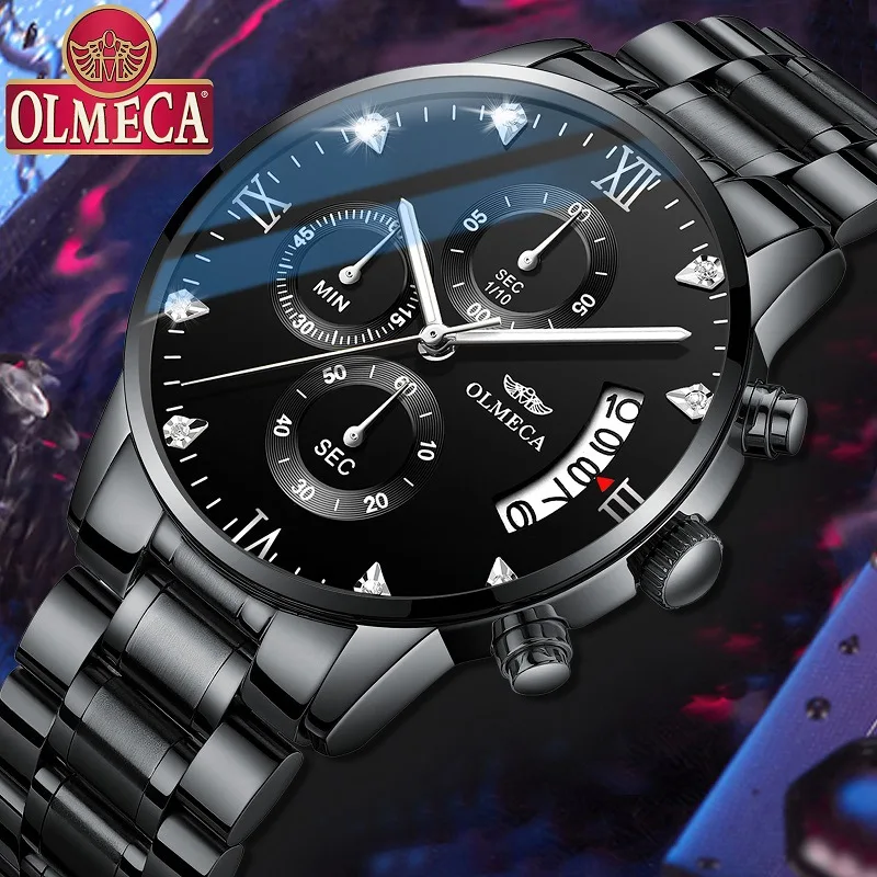 

OLMECA Fashion mens watches top brand luxury relogio masculino Watch men gift casual dress Male Quartz Wristwatches Date Clock