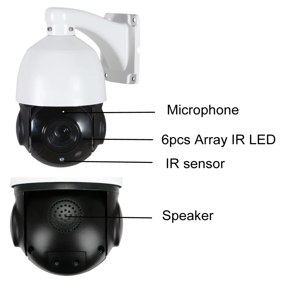 5MP 2MP 1080P PTZ IP Camera Outdoor 30x Zoom AI Human Detect auto tracking Camera H.265 P2P ONVIF Audio 2MP Security CCTV Camera