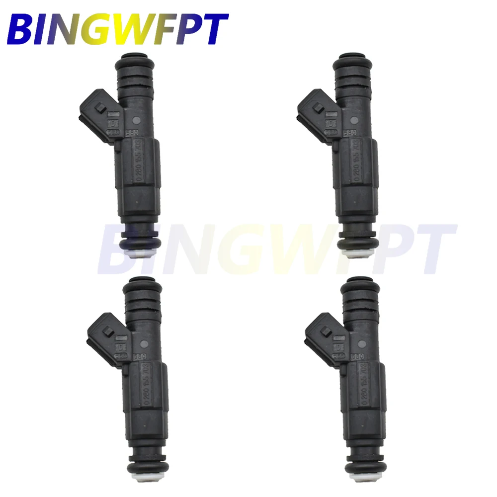 Set of 4 Flow Tested Fuel Injector Nozzle 0280155703 For Jeep/Wrangler/Cherokee 4.0L L6 # 0 280 155 703es