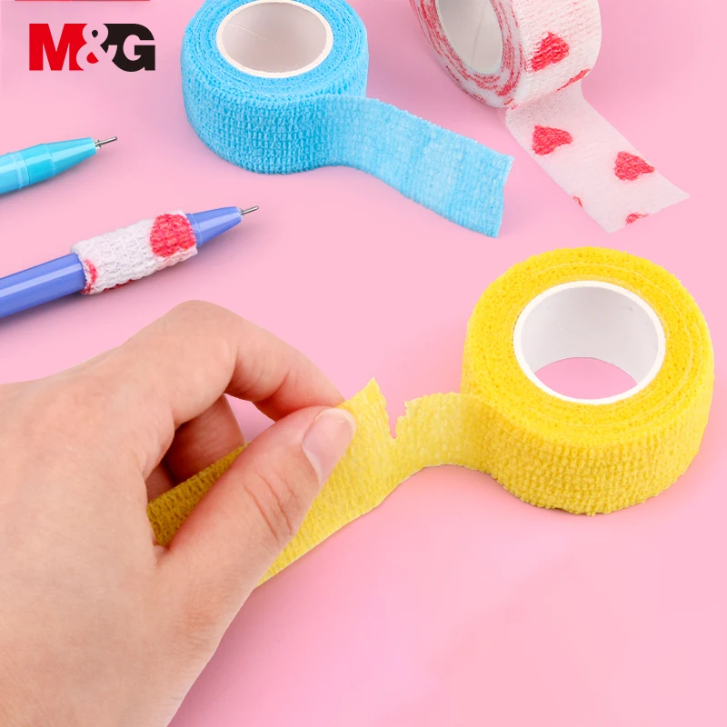 M&G 2Pcs Finger Bandage Colorful Self Adhesive Wrap Tape for Finger Writing protect hands Protector Anti-wear hand Bandage