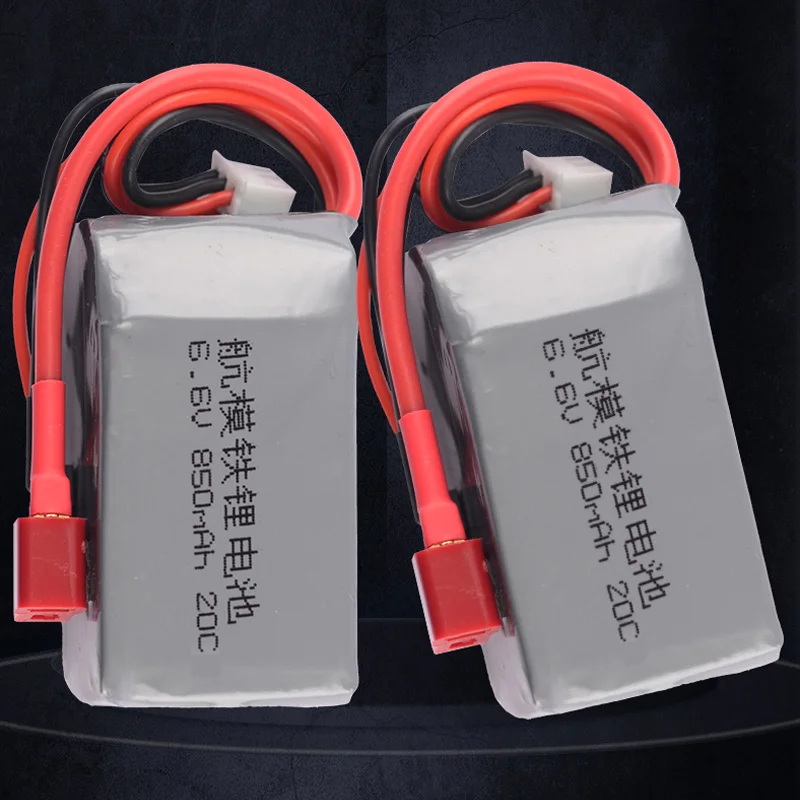 Rc 수신기 배터리, 2S 6.6V 850mAh 20C T XT60 JST 후타바 플러그 커넥터, 리튬 철 리포 배터리, RC 드론 보트 카용