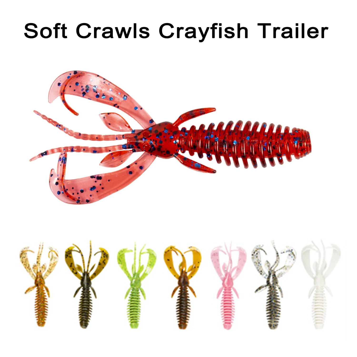 Crawfish Soft Bait 3inch Saltwater Floating Silicone Shrimp Lure Wobblers Texas-Rig Tackle For Bass Fishing Baits 10pcs