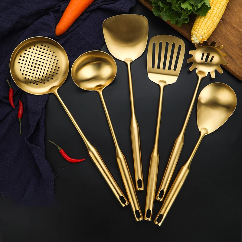 304 Stainless Steel Cooking Utensils1 /5 pcs/1set,Cook Shovel Soup Colander Spatula Ladle Kitchen Cook Tool,Kitchenware Gift Set