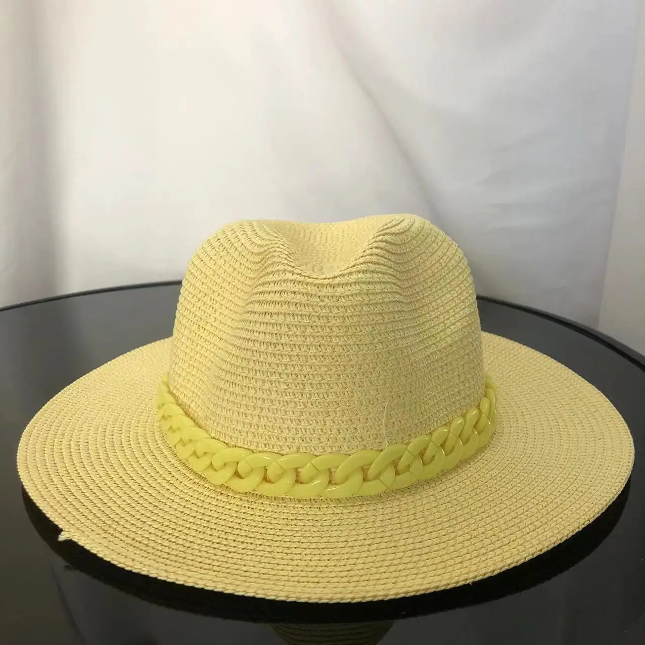 2022 sun hat new macaron color acrylic accessories sun hat outdoor straw hat sunscreen beach hat шапка женская