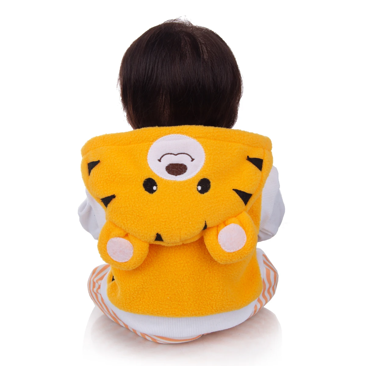 20 Inch Closed Eyes Cloth Body Alive Reborn Baby Doll Yellow Tiger Vest Set Dress Up Reborn Baby Doll For Children's Gift