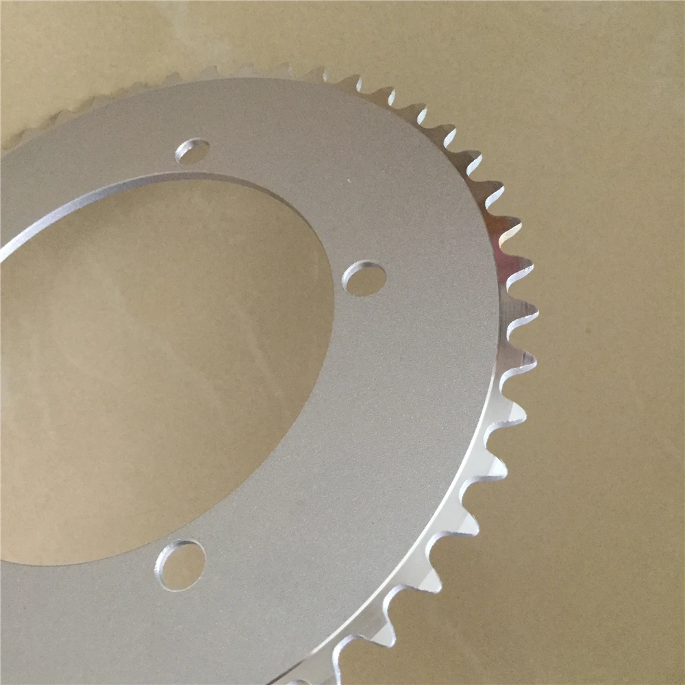 Track Bike Chainwheel Fixed Gear Bicycle Chain Ring 130 MM BCD 44T 46T 48T 50T 52T 53T Fixie Single Speed Chainring Silvery