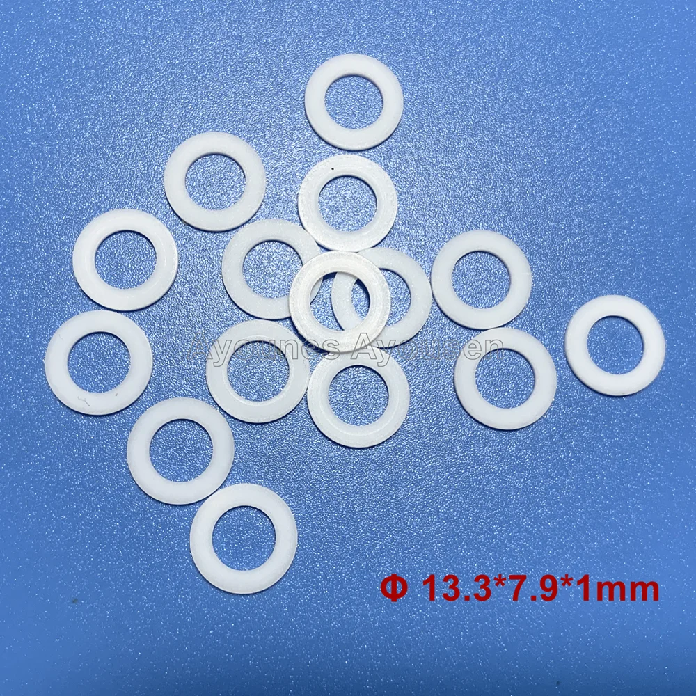 Whole Sale 50Pcs  PTFE White Seal 13.3*7.9*1mm Gasket Washer For Fuel Injector Repair Kits (AY-P3080)