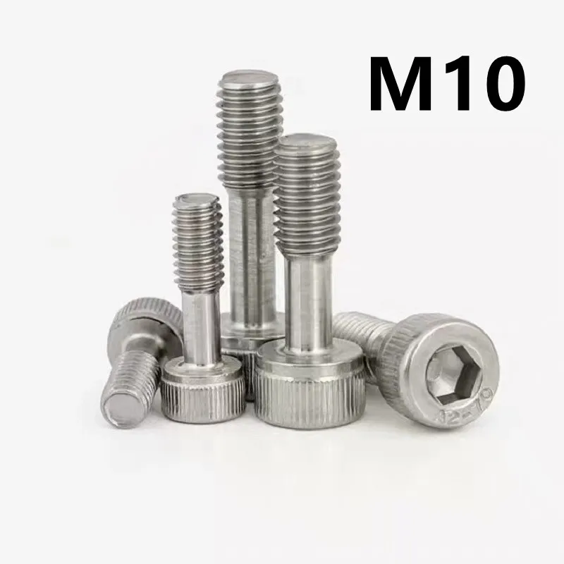 5PCS M10x30/35/40/45/50/60mm 304 Stainless Steel Loose Screw Half-tooth Bolt Hexagon Short Head Anti-falling Screw