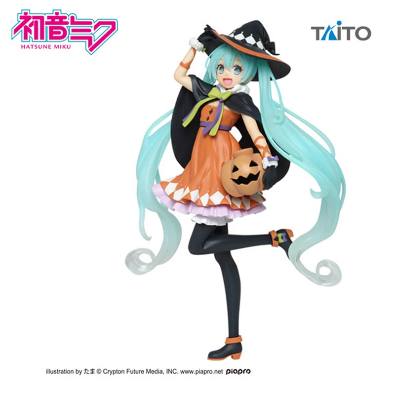 TAITO Kawaii Hatsune Miku 2nd Autumn Four Seasons Autumn Halloween 18cm PVC Anime Action Collection Doll Model Kids Toys Gifts