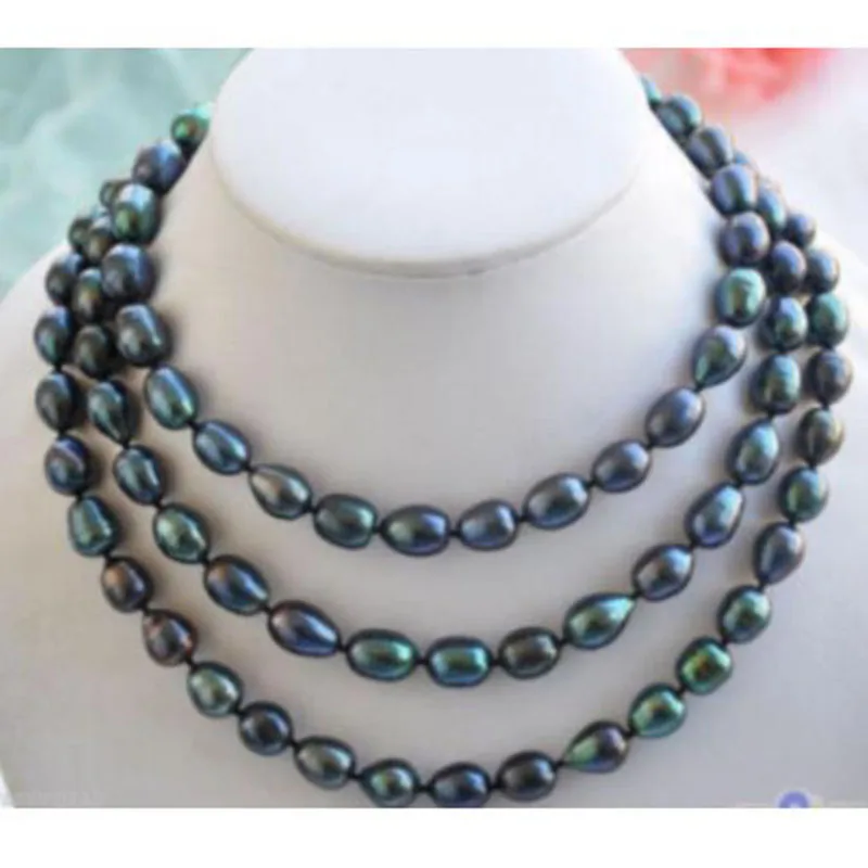 

9-10mm New Tahitian Black Natural Pearl Necklace