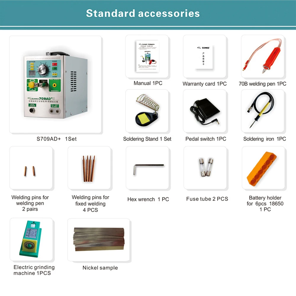 SUNKKO 709AD+ Spot Welding Machine 3.2kw Pulse Induction Automatic Spot Welder For 18650 Battery Pack welding Nickel Strip 70B P