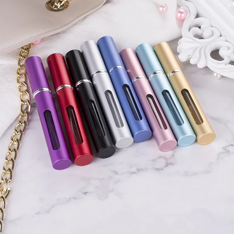 50pcs 5ML High Quality Refillable Mini Perfume Atomizer Spray Bottle Empty Glass Perfume Bottle Aluminum Spray Atoizers