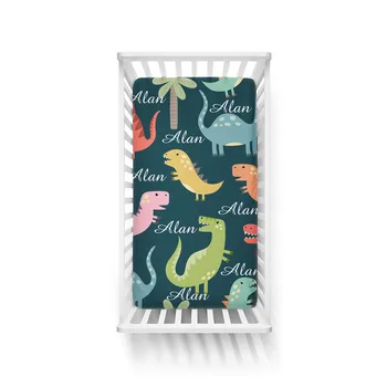 Nazwa spersonalizowana pościel dla dzieci dziecko drukowane Cartoon wyposażone łóżeczko pościel w kraby 100% bawełniany materac pokrywa noworodka prezent na Baby Shower