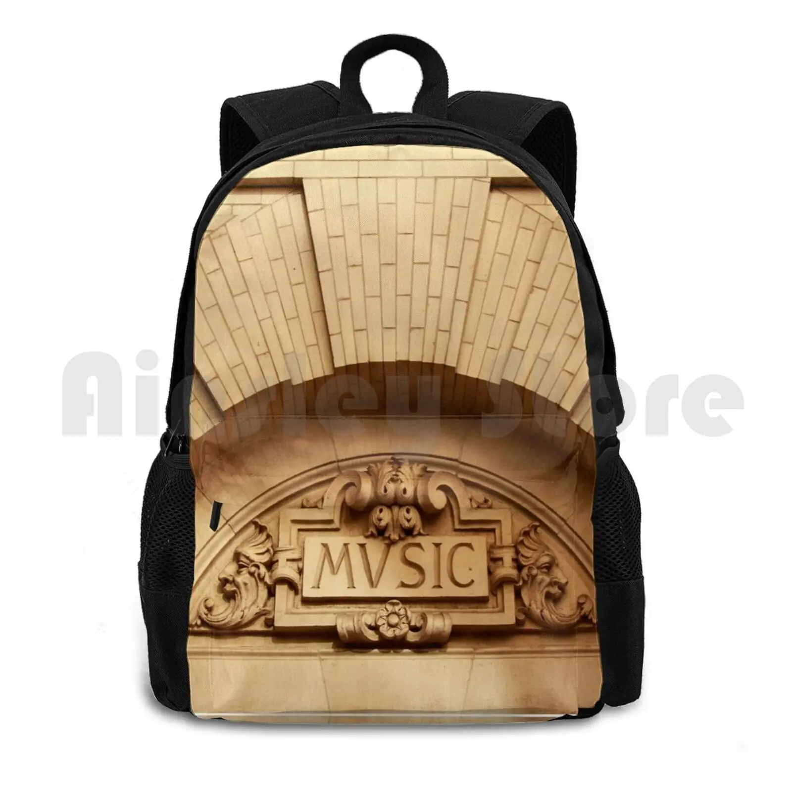 Music-It Makes The World Go Round Outdoor Hiking Backpack Waterproof Camping Travel Fine Art Music Broadway Musician Theatre