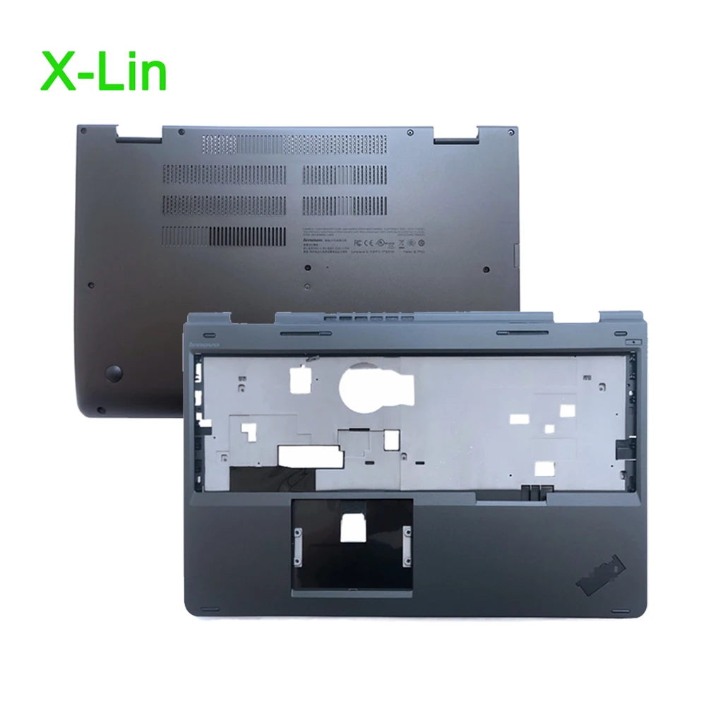 Para lenovo thinkpad s5 yoga 15 tela capa traseira palma resto inferior capa preta