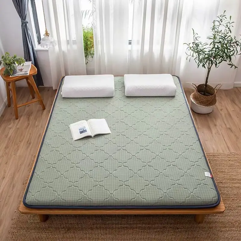 Comfortable Soft Foldable Tatami Mattress Adults single double Thick Warm Cotton-dyed mattress with straps twin queen king size