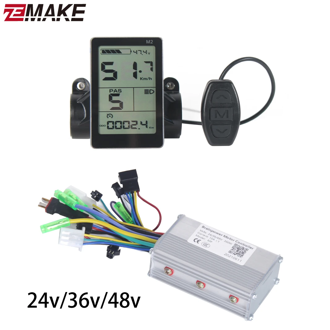 

24v/36v/48v 350W 500w Electric Bike Brushless Motor Controller with LCD Display Electric Bicycle Scooter E-bike Parts zemake