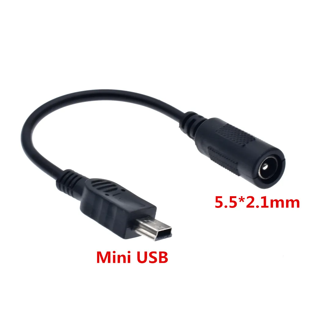 Mini DC Power Adapter DC 5,5x2,1mm zu Mini USB 5V DC Netzteil Lade Kabel Stecker für MP3 MP4 LCD Display