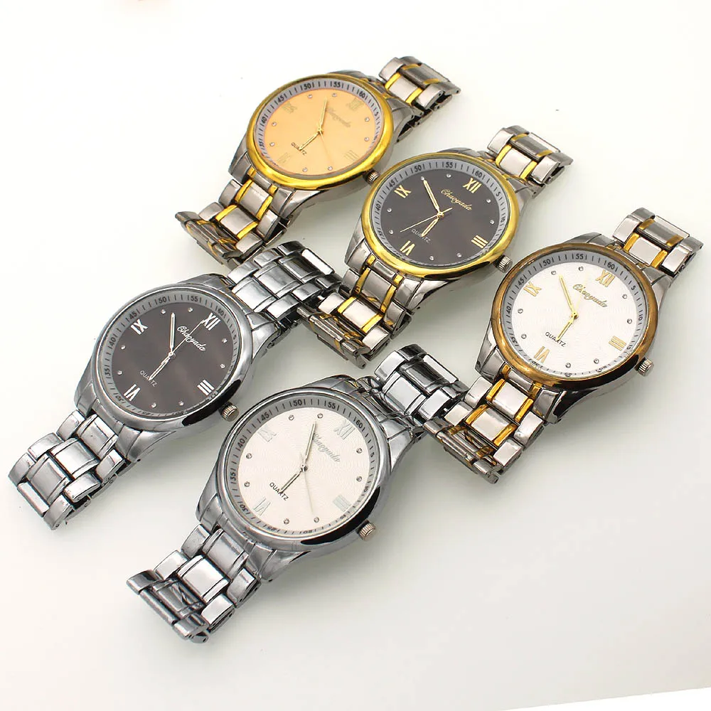 10pcs/Lot, Mixed Bulk Fashion Men Watches Stainless Steel Quartz Business Dress Wristwatches Men Gift