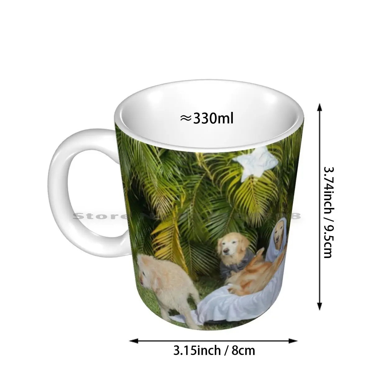 Golden Ratio Nativity Ceramic Mugs Coffee Cups Milk Tea Mug Nativity Dogs Christmas Creative Trending Vintage Gift Bottle Cup