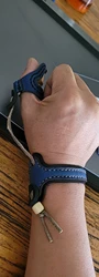 Archery Thumb Ring with Leather Wristband Finger Guard for Hunting Target Soft Leather & Brass Protector Shooting Glove