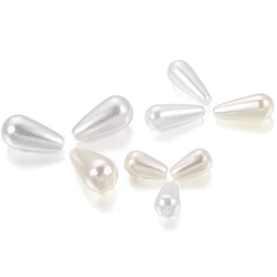 100pcs/lot Waterdrop Teardrop Pearls Round Plastic ABS Imitation Pearl For DIY Earring Pendant Jewelry Findings Making Supplies