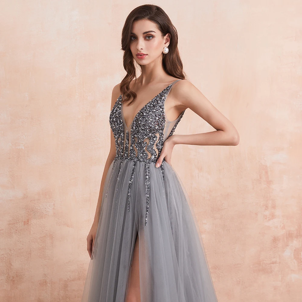 sexiest prom dresses 2024 Luxurious Prom Dress 2024 V Neck Sexy Satin with Feathers 8 / Custom Color
