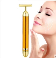HANRIVER 24 k gold electric vibrator 3 d thin face lift firming skin massage face V face eye massager