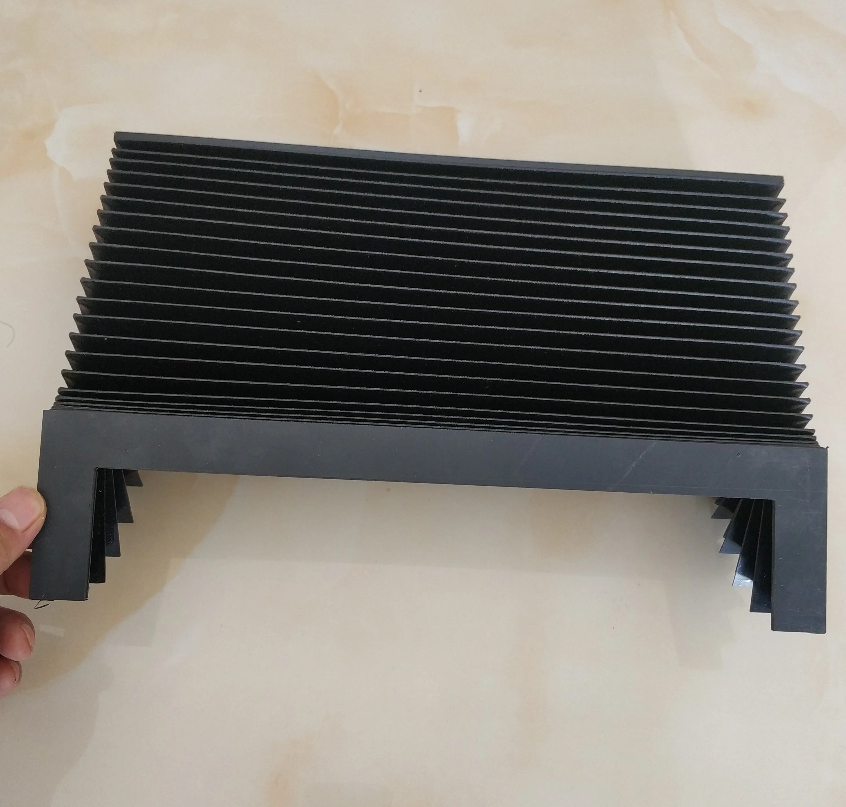 U shape machine bellows dust cover,width 330 mm x height 75 mm x Lmax 400 mm