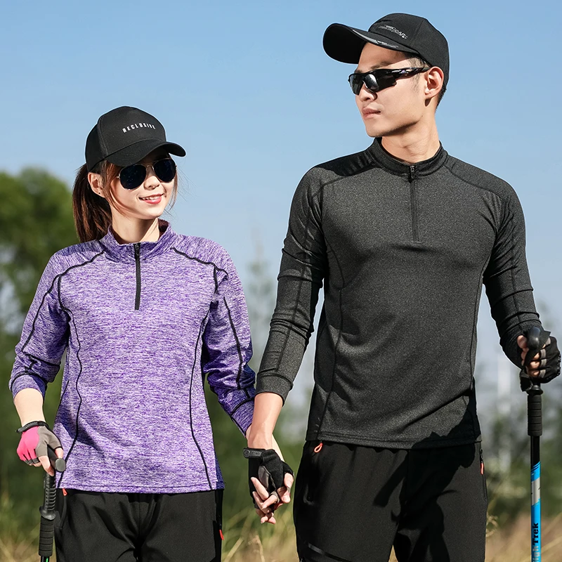 Couple Suit Easy To Dry Running T-shirt Soft Cloth Long Sleeve Spring Autumn Ladies Sportswear Wrinkle-resistant T Shirt Men