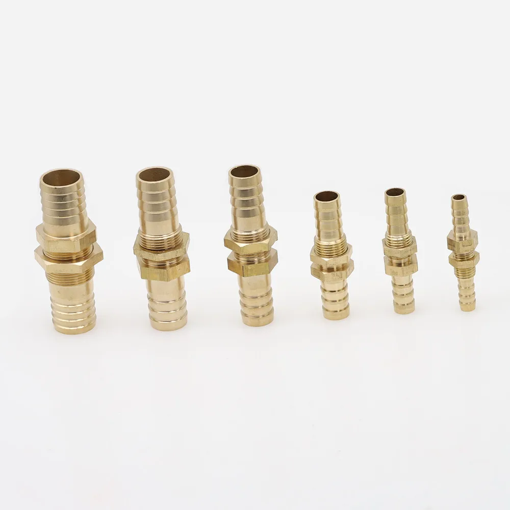 

Pipe ID 6 8 10 12 14 16mm Hose Barb Bulkhead Brass Barbed Tube Pipe Fitting Coupler Connector Adapter For Fuel Gas Water Copper