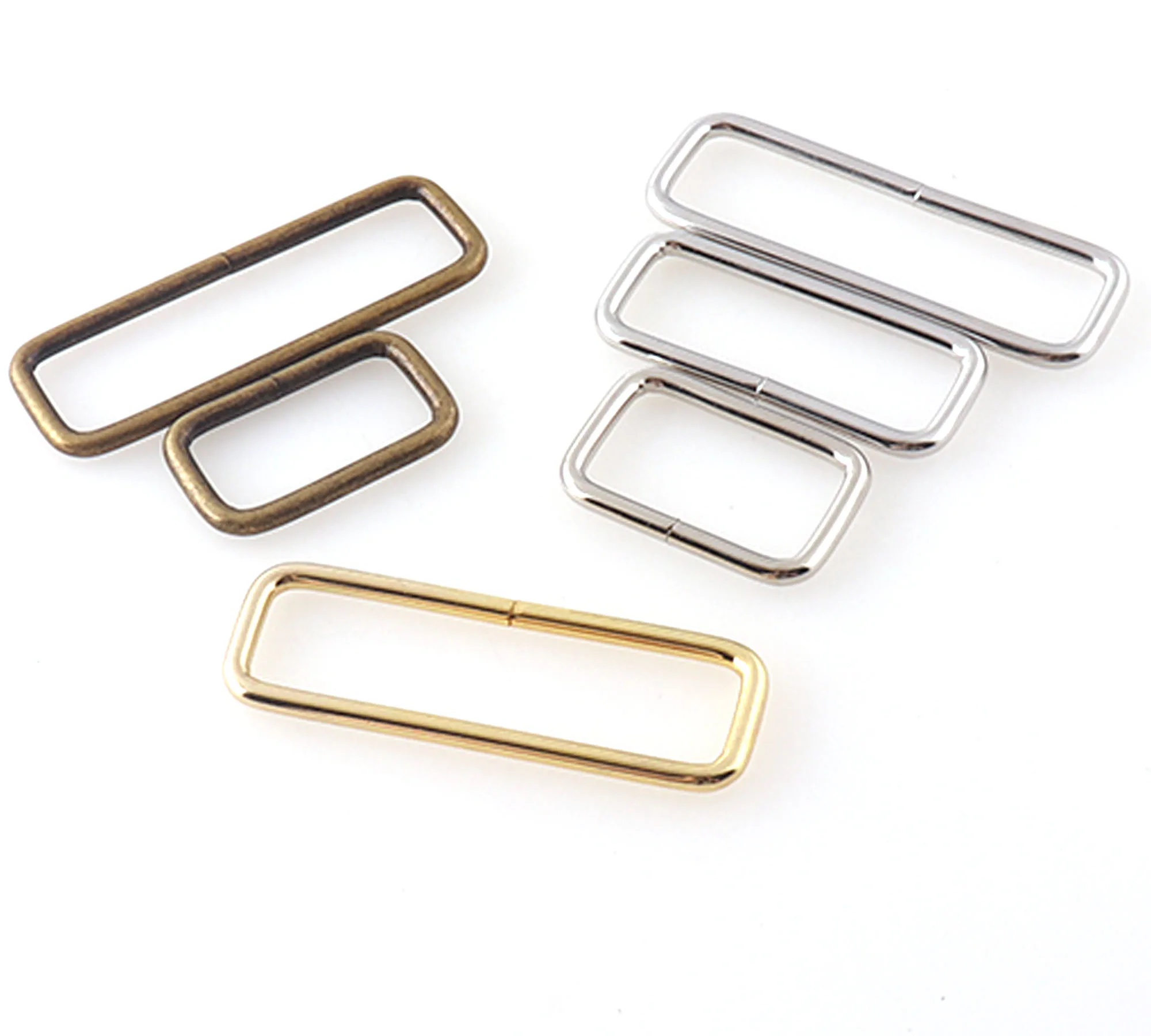 25mm 38mm 50mm Rectangle Rings buckle Gold Silver brass shoulder strap for strap Belt Bags DIY Accessories 6-10 pcs