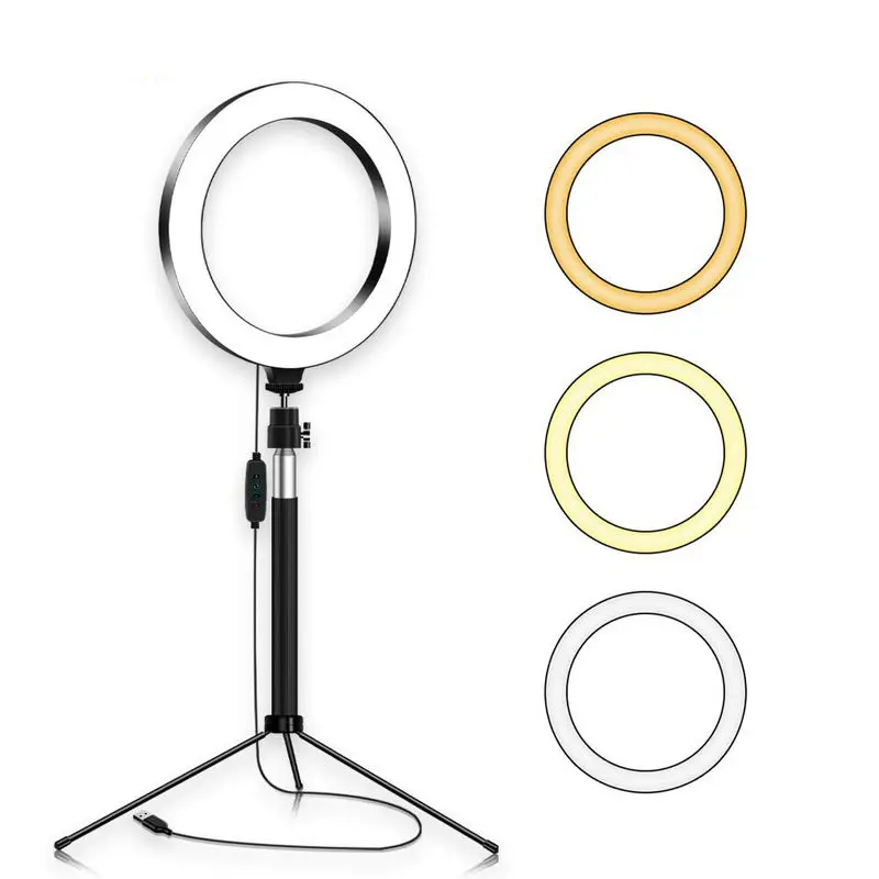 

Dia. 20cm Dimmable LED Studio Fill Ring Light w/Tripod Stand Makeup Phone Photography Video Lamp Camera Selfie Live stream 8"