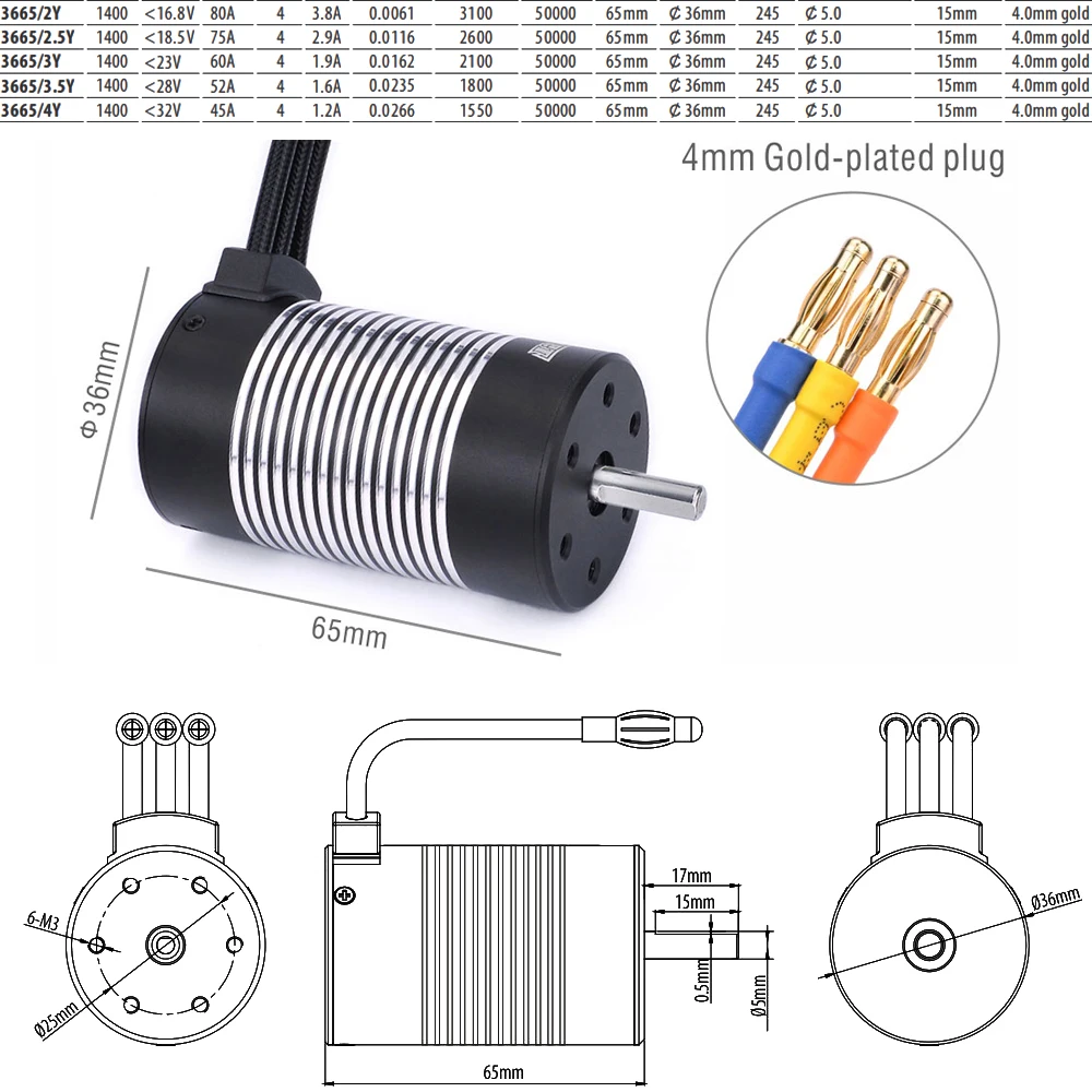 SURPASS HOBBY Rocket Waterproof 3665 2100KV/2600KV/3100KV Brushless Motor 120A 80A 60A ESC For 1/8 1/10 RC Car Truck WLtoys HSP