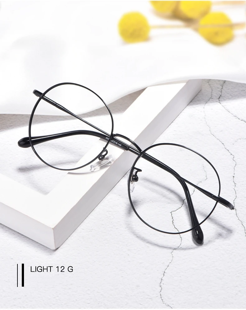 YIMARUILI Ultra Licht Retro β-Titan Runde Brillen Rahmen Myopie Optische Brillen Rahmen Männer Und Frauen 6621X – Detail 3