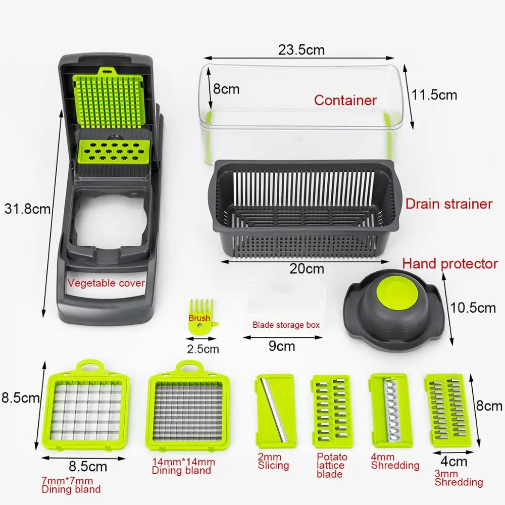 Groente ผลไม้เครื่องมือ Aardappel ricer Groente Mandoline slicer Peeler เครื่องตัด functionele Wortel Shredder Rasp