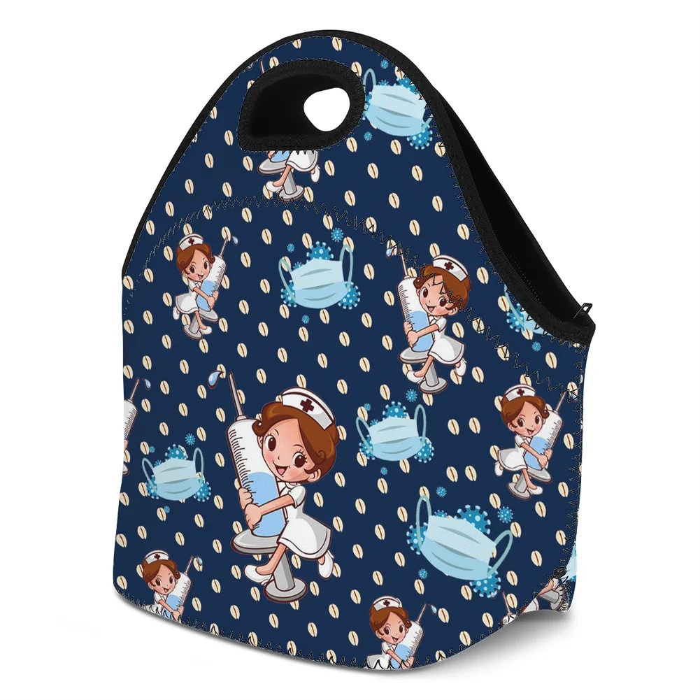 HYCOOL New Arrive colorful Cartoon Nurse Medical Insulated Lunch Bag Portable keep Food Safe warm Big Thermal Cooler Bag school