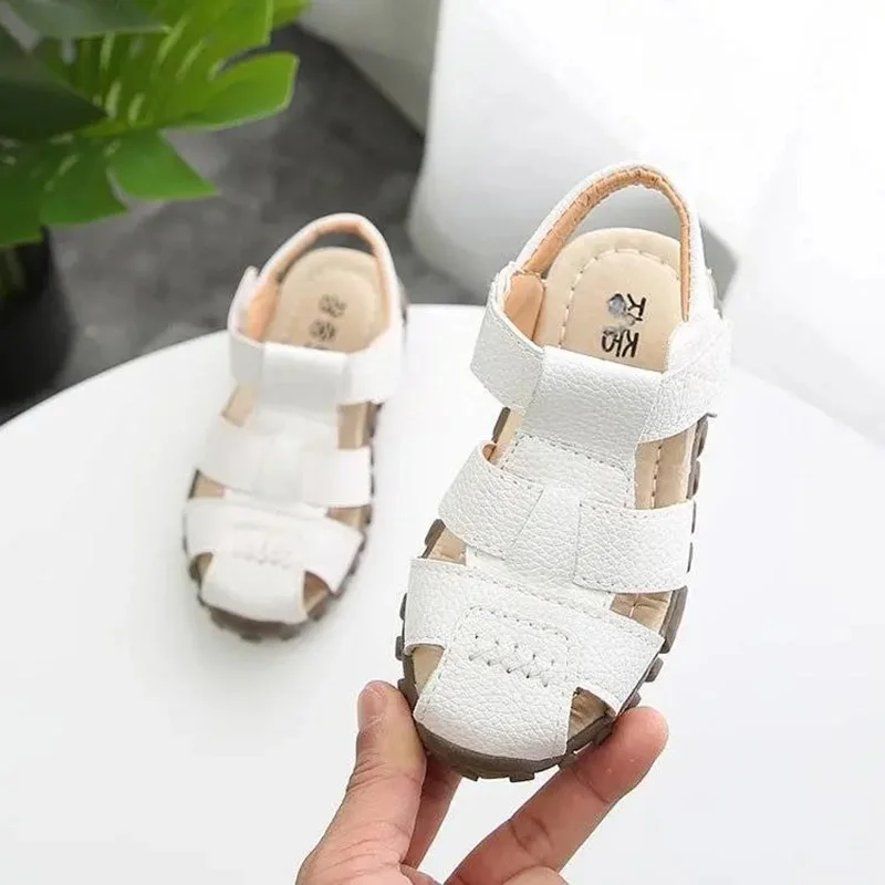 Summer Kids Sandals For Toddler Baby Little Boys Brown Black White Gladiator Leather Beach Sandals Shoes 1 2 3 4 5 6 Years Old