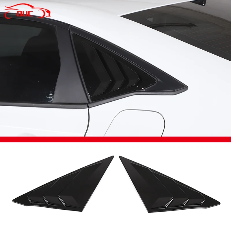 

2PCS Car Rear Window Triangle Sticker Blinds Side Tuyere Louvers Vent Rear Window Louvers Accessrories For Honda Civic 11th 2022