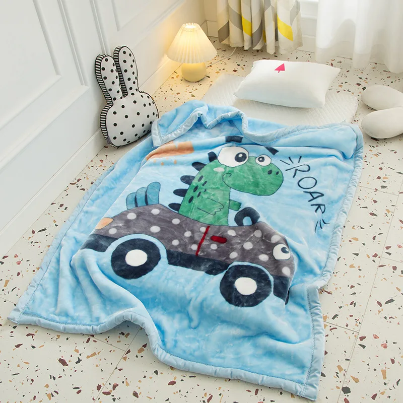 Coral Fleece Weighted Blanket  Kids Bedspread Blanket Cartoon Fleece Throw Blanket Newborn Winter Receiving Blanket 100x130cm