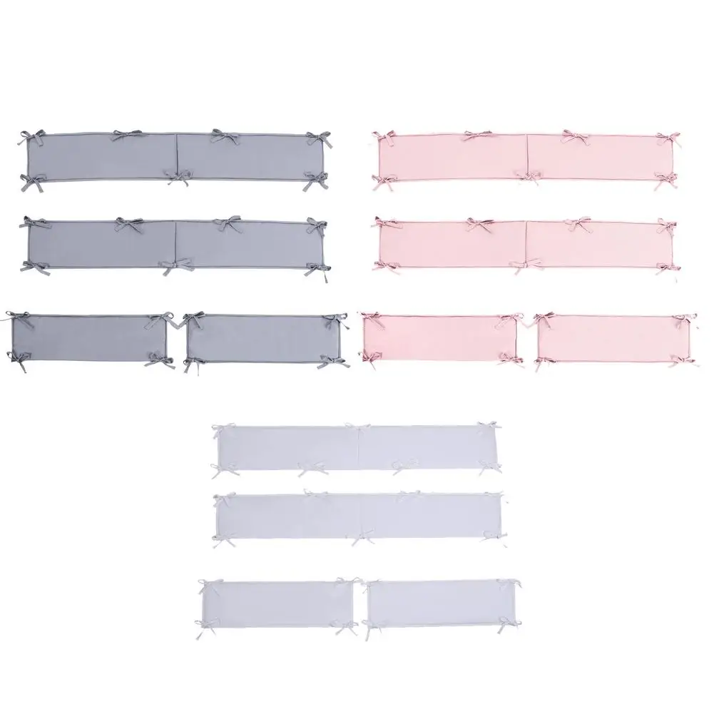 

NEW Baby Crib Liner Raised Crib Liner Solid Color Washable Baby Crib Bumper Guard Pad Anti-collision Toddler Bed Accessory