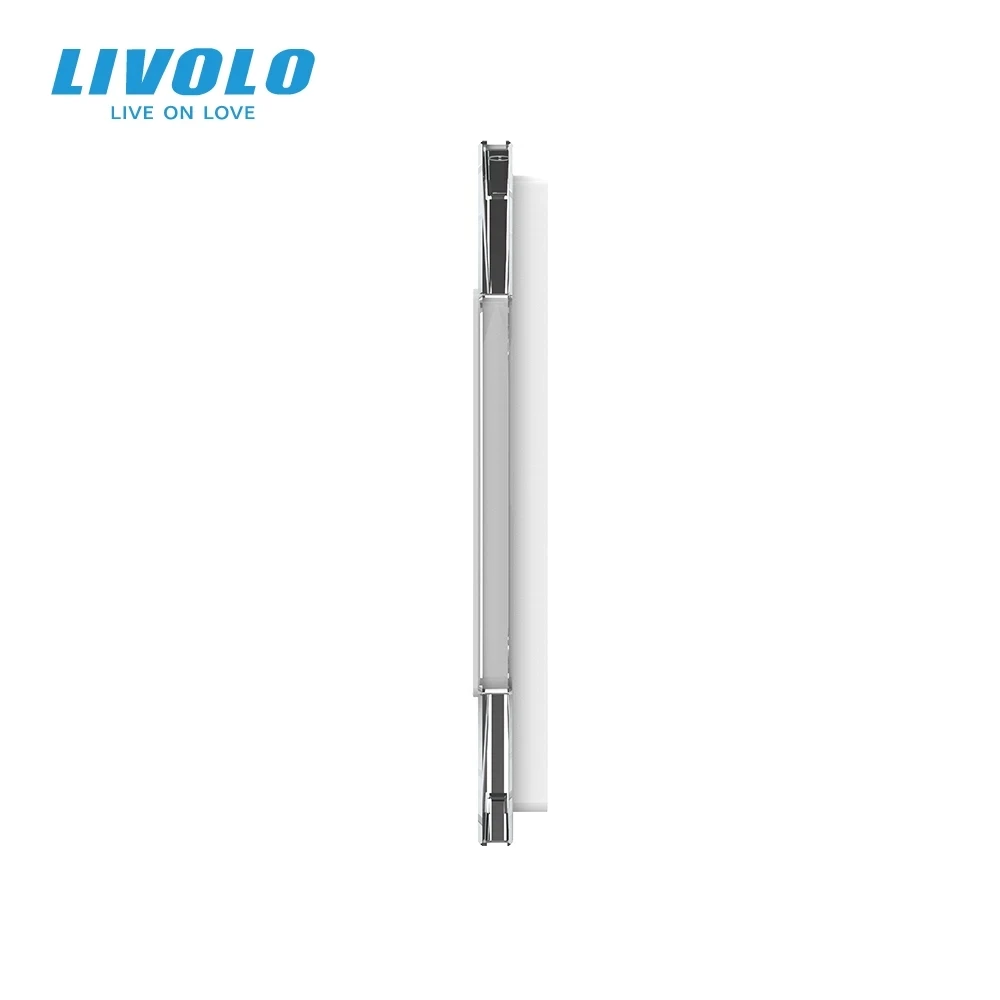 Livolo White Pearl Crystal Glass, 223mm*80mm, EU standard, 1Gang &2 Frame Glass Panel, VL-C1/SR/SR-11