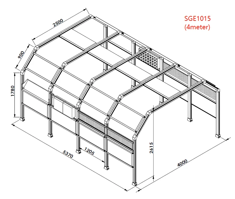 SGE1015S High quality aluminum housing  adjustable gantry light led highbay  light 4meter  white and warm color